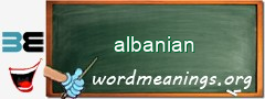 WordMeaning blackboard for albanian